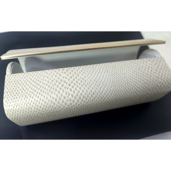 JIMMY CHOO Jumbo Textured Cream Eyeglasses Barrel Hard Case Magnetic EMPTY - Picture 4 of 7